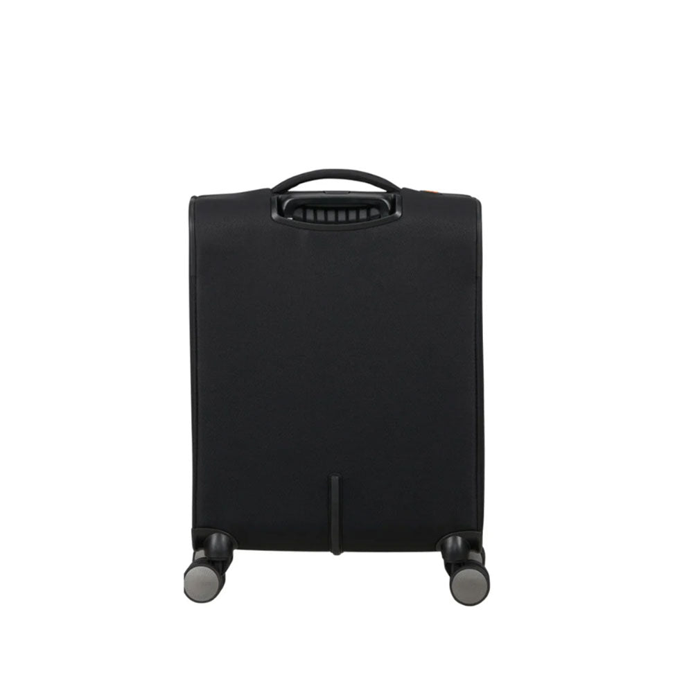 American Tourister Wanderlite Cabin Trolley, unisex travel bag with hard-shell exterior and extendable handle for easy carry.