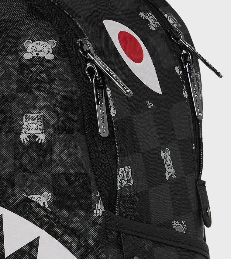 Gray Peeking Character Check Savage Backpack Sprayground - MYLILLY
