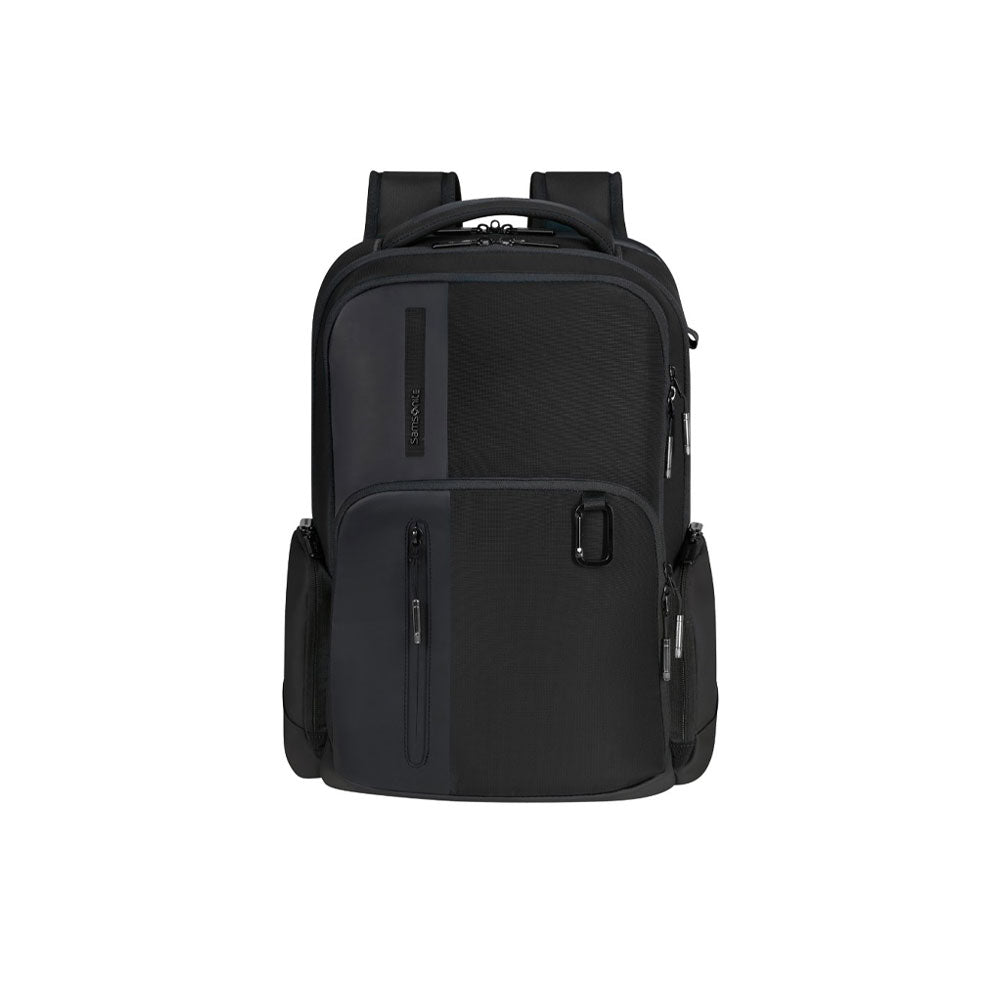 Samsonite Biz2go unisex laptop backpack for 15.6-inch computers, black with multiple compartments and ergonomic straps.