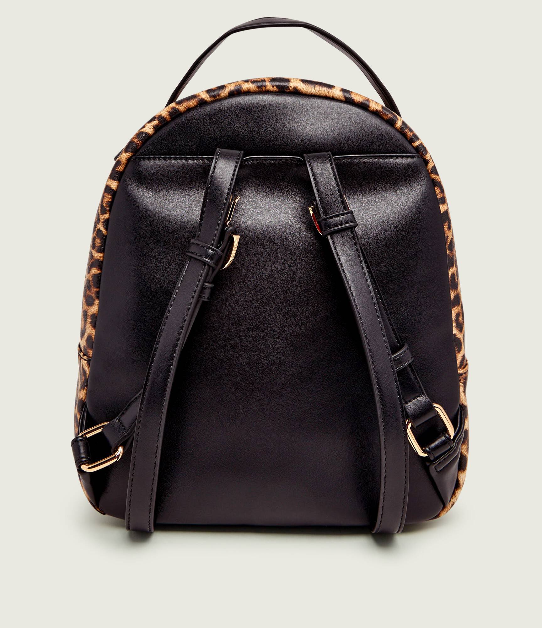 Liu Jo Manhattan women's backpack with sleek black design, featuring silver hardware and adjustable straps.