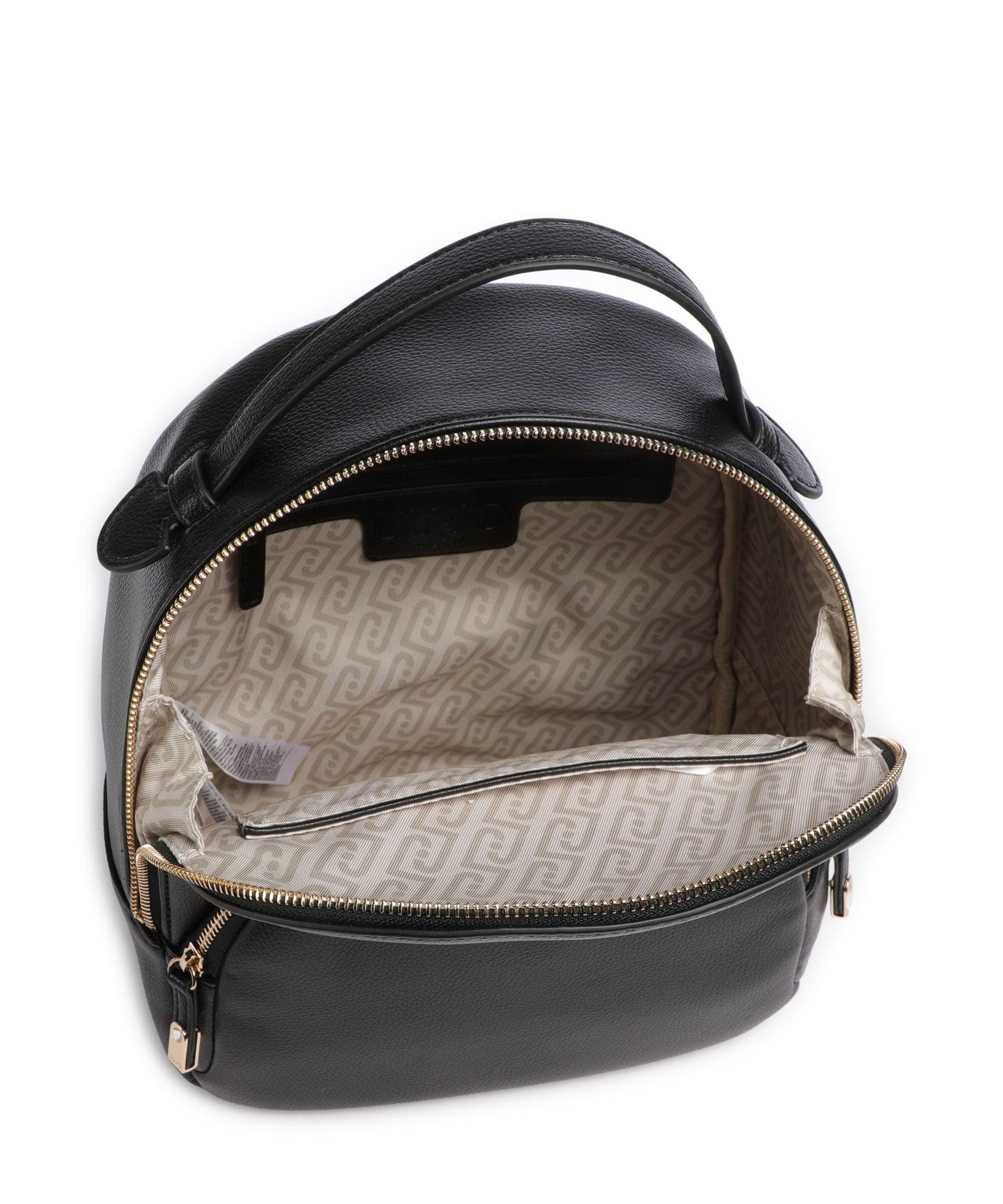 Liu Jo Zaino Manhattan donna, stylish black backpack with gold accents, made of high-quality material, ideal for everyday use.