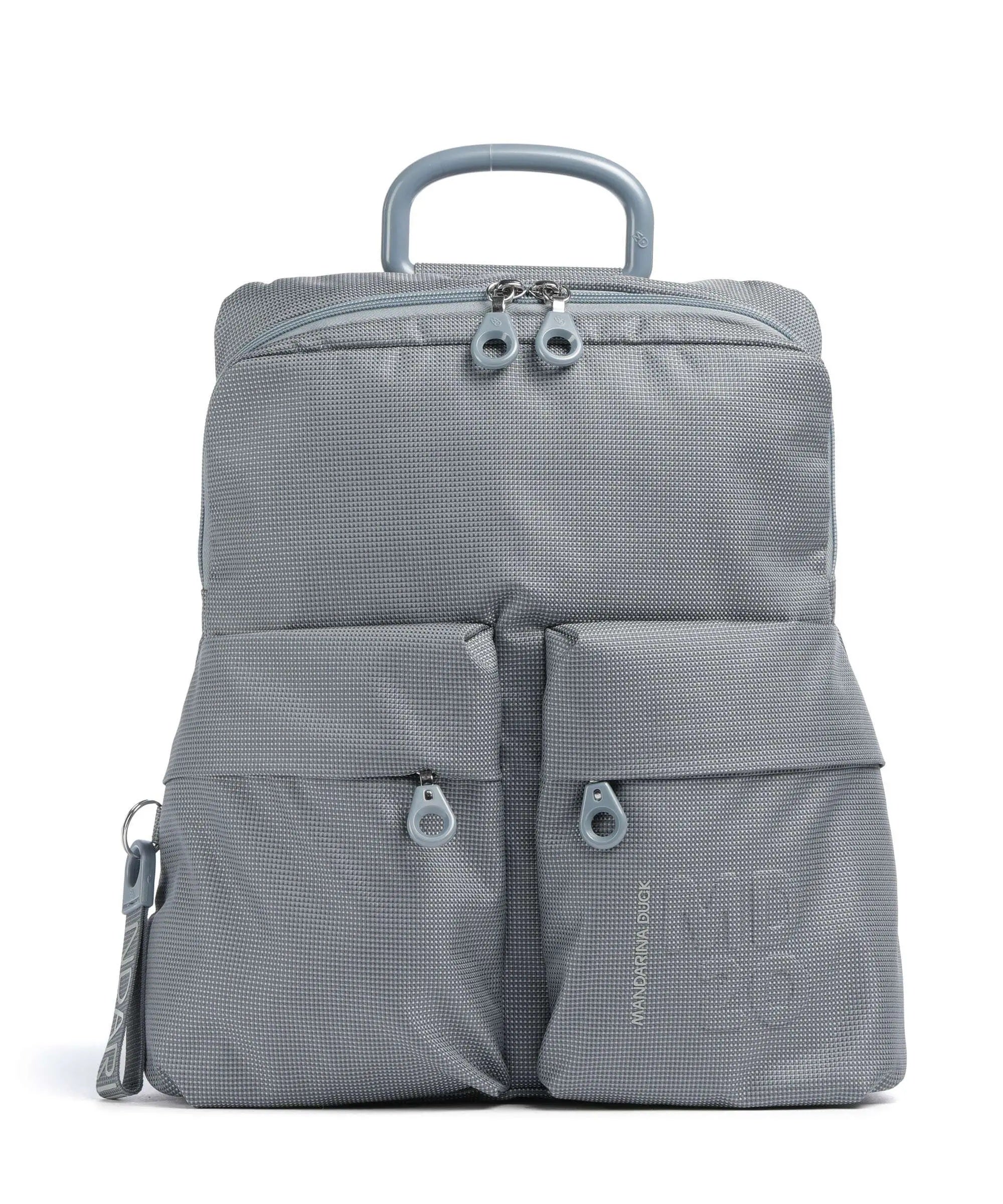 Mandarina Duck Zaino MD20 women's backpack with orange color, stylish design, and adjustable straps.