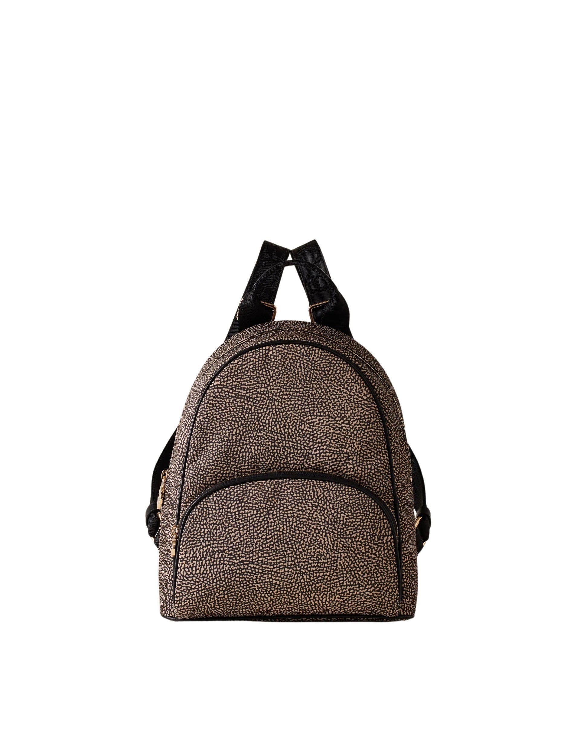 Medium Borbonese Eco Line backpack for women, stylish and functional accessory with sleek design and eco-friendly materials.