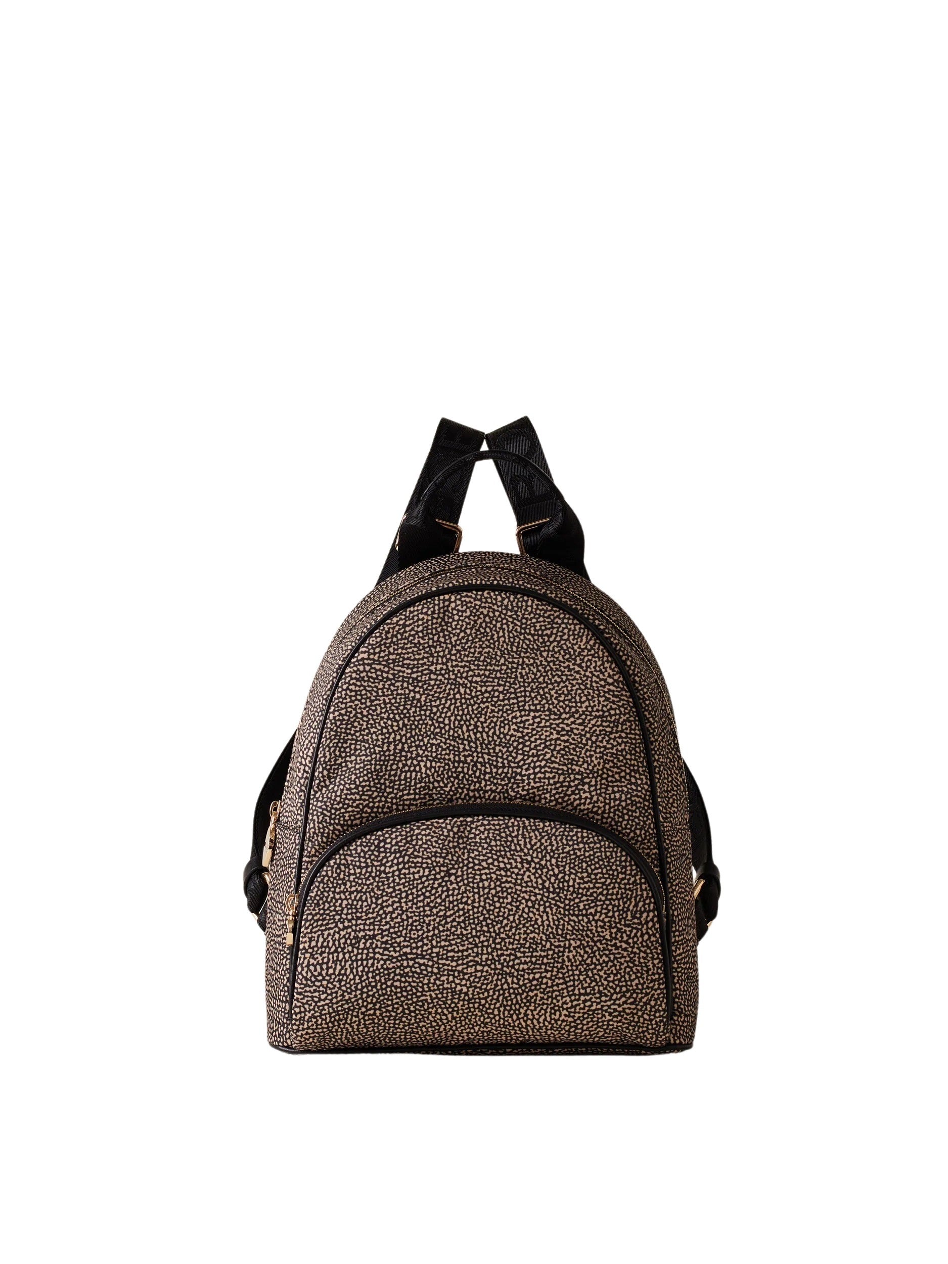 Medium Borbonese Eco Line backpack for women, stylish and functional accessory with sleek design and eco-friendly materials.
