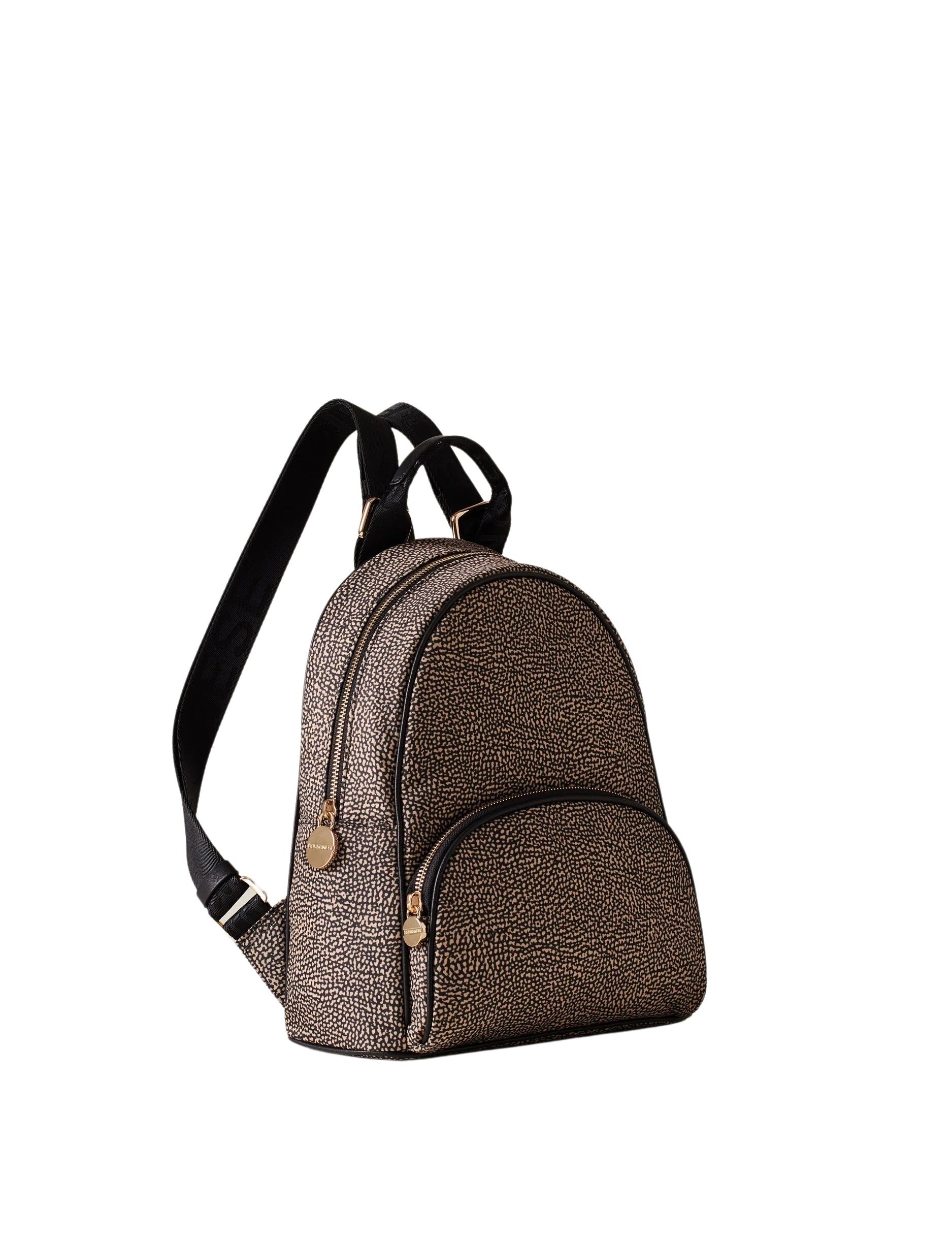 Medium Borbonese Eco Line backpack for women, stylish and functional with sleek design, durable material, and brand logo visible.