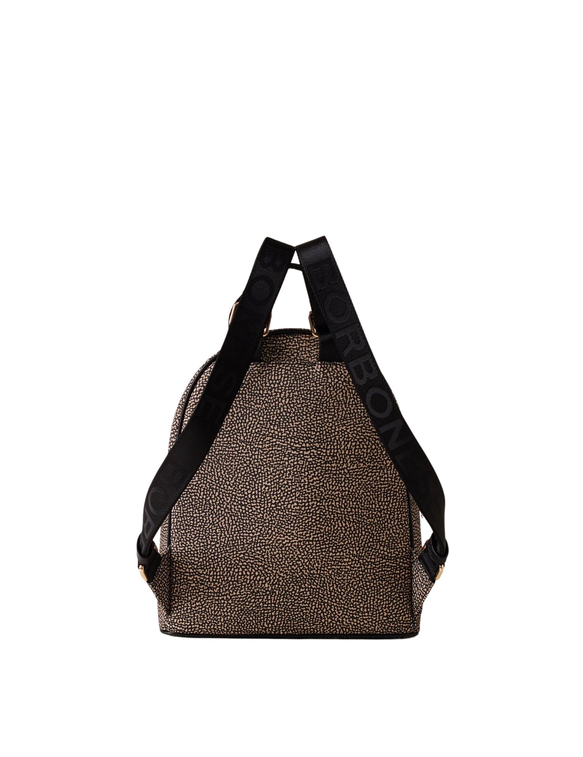 Medium Borbonese Eco Line backpack for women, stylish and practical accessory with sleek design and comfortable straps.