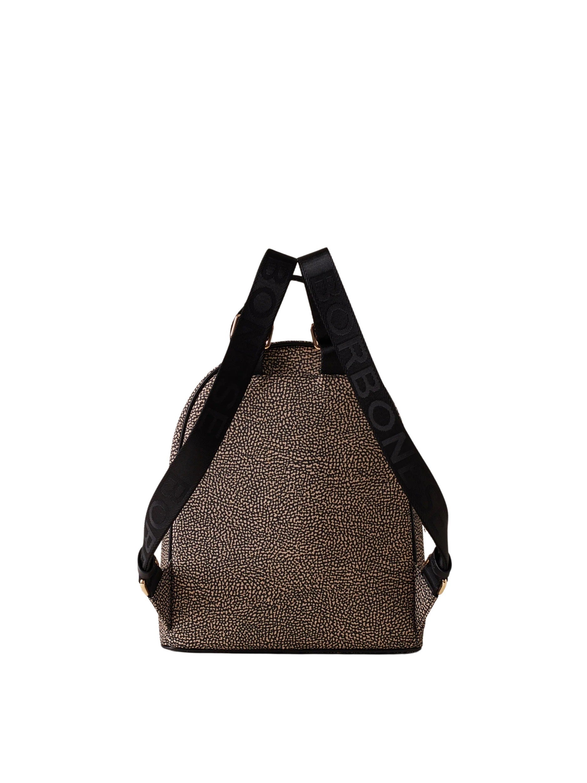 Medium Borbonese Eco Line backpack for women, stylish and practical accessory with sleek design and comfortable straps.