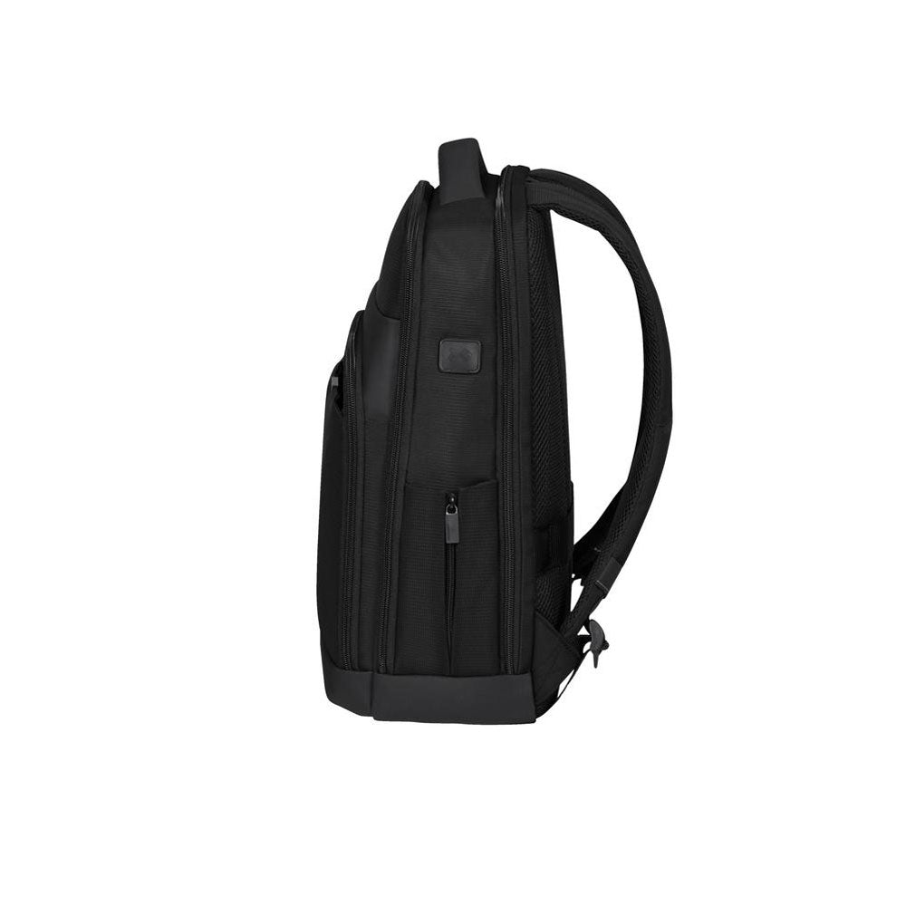 Unisex Samsonite Mysight backpack with a 14.1-inch laptop compartment, black fabric, and ergonomic shoulder straps.