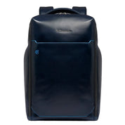 Piquadro unisex 15.6-inch laptop backpack with padded compartment and sleek black design, suitable for everyday use.