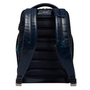 Piquadro 15.6-inch unisex PC backpack with padded compartments, black nylon material, and adjustable shoulder straps.