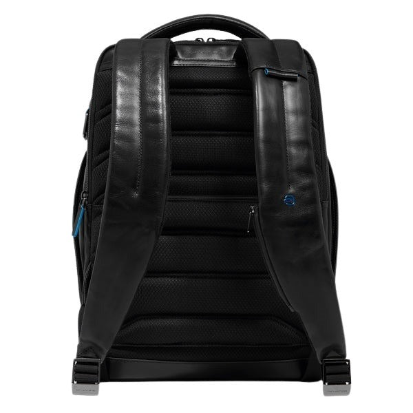 Piquadro unisex 15.6-inch laptop backpack with sleek design, multiple compartments, and padded straps for comfortable carrying.