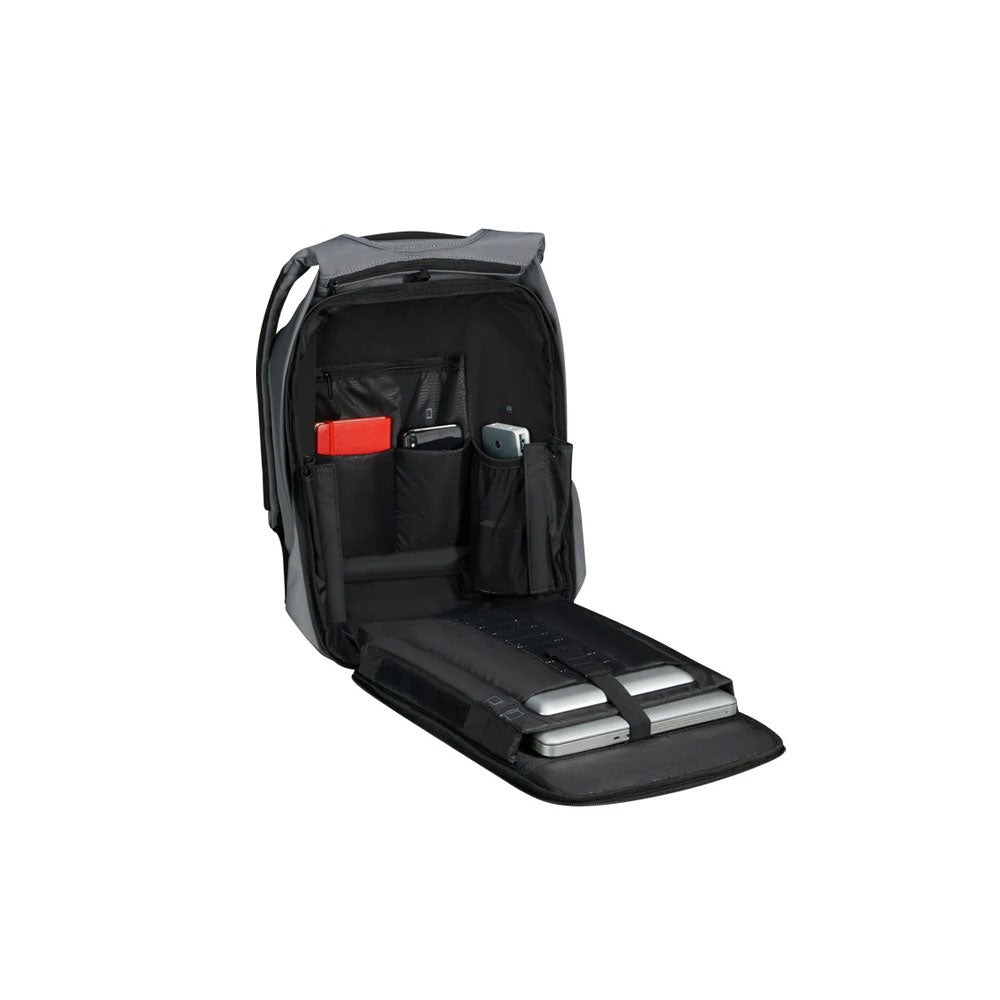 Samsonite Zaino Securipack 2.0 unisex backpack with 15.6-inch laptop compartment, durable black nylon material, front zipper pocket.