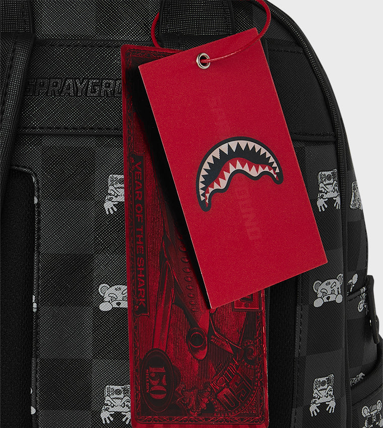 Gray Peeking Character Check Savage Backpack Sprayground - MYLILLY