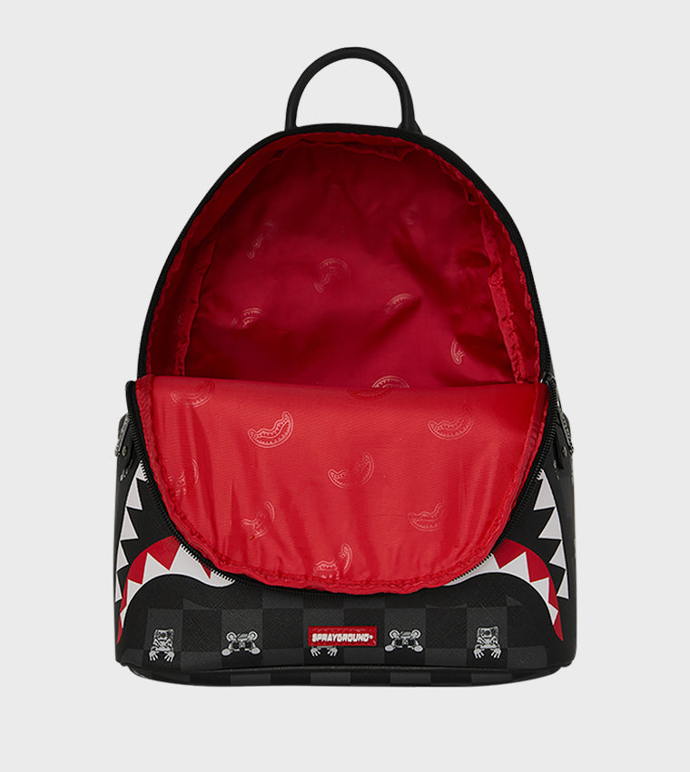 Gray Peeking Character Check Savage Backpack Sprayground - MYLILLY