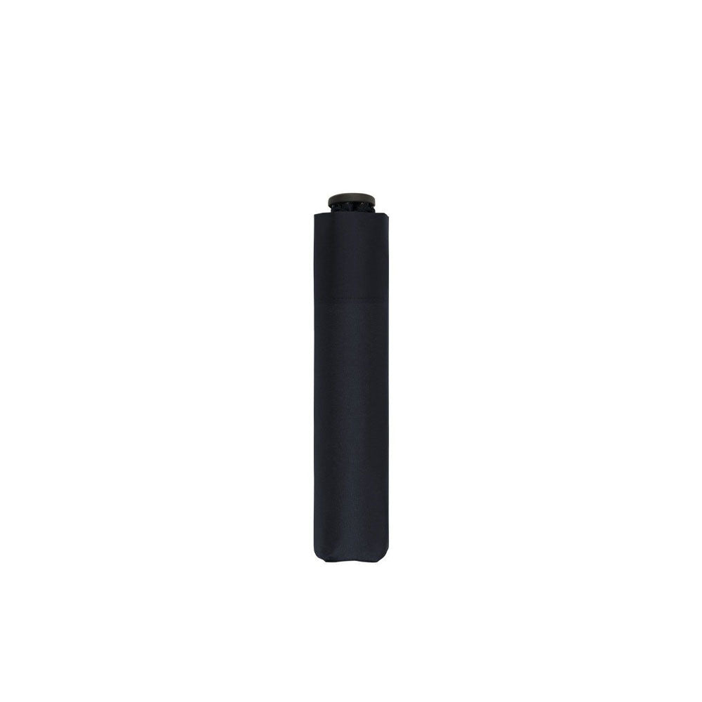 Unisex Doppler Zero99 Simply Black Doppler umbrella open, showcasing its sleek black canopy and sturdy handle.